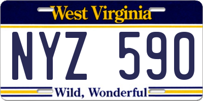 WV license plate NYZ590