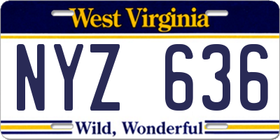 WV license plate NYZ636