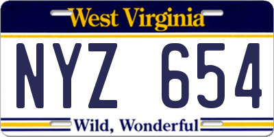 WV license plate NYZ654