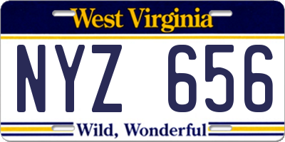 WV license plate NYZ656
