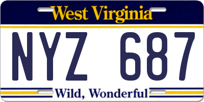WV license plate NYZ687
