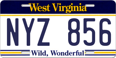 WV license plate NYZ856