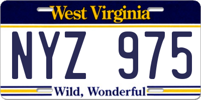 WV license plate NYZ975