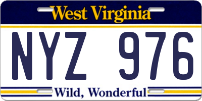 WV license plate NYZ976