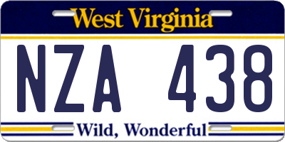 WV license plate NZA438