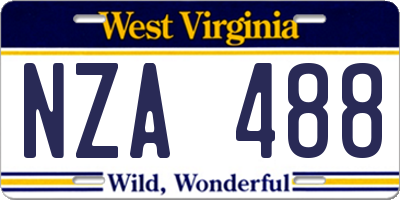 WV license plate NZA488