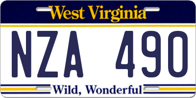 WV license plate NZA490