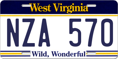 WV license plate NZA570