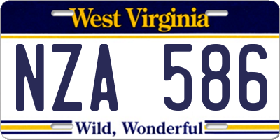 WV license plate NZA586