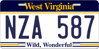 WV license plate NZA587