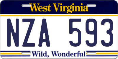 WV license plate NZA593