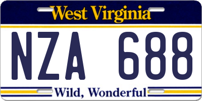 WV license plate NZA688