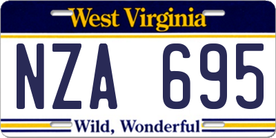 WV license plate NZA695