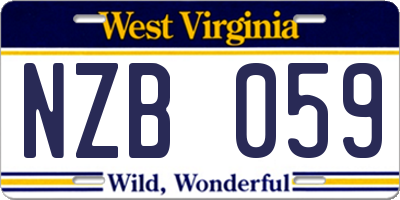 WV license plate NZB059