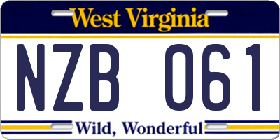 WV license plate NZB061