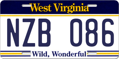 WV license plate NZB086