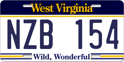 WV license plate NZB154