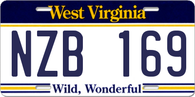 WV license plate NZB169