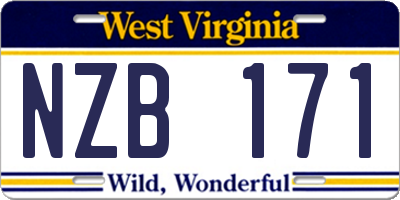 WV license plate NZB171