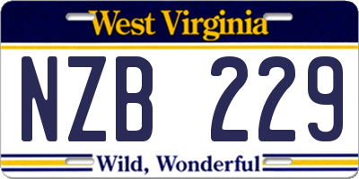 WV license plate NZB229