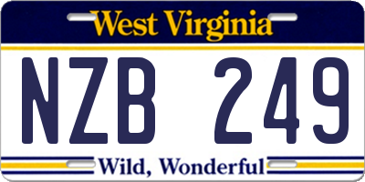 WV license plate NZB249