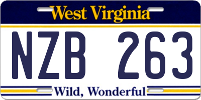 WV license plate NZB263