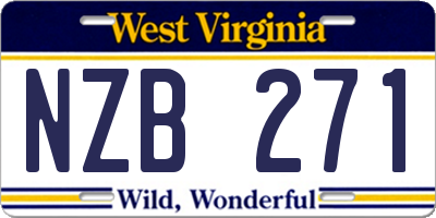 WV license plate NZB271