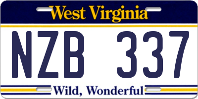 WV license plate NZB337