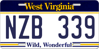 WV license plate NZB339
