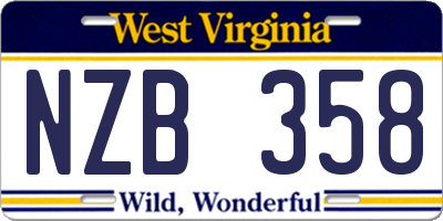 WV license plate NZB358