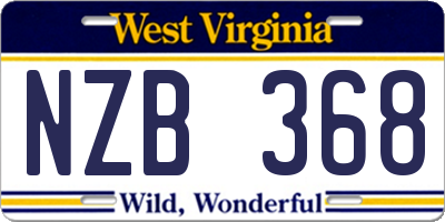 WV license plate NZB368