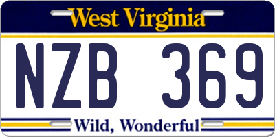 WV license plate NZB369
