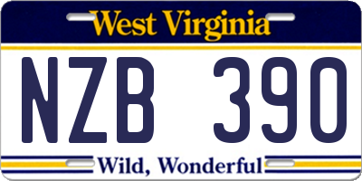 WV license plate NZB390