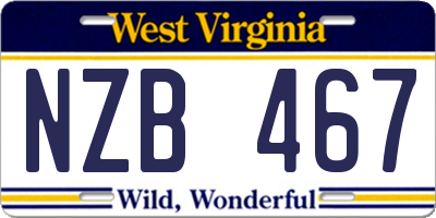 WV license plate NZB467
