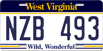 WV license plate NZB493