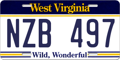 WV license plate NZB497