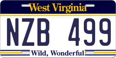 WV license plate NZB499