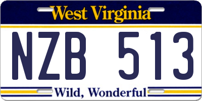 WV license plate NZB513