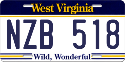 WV license plate NZB518