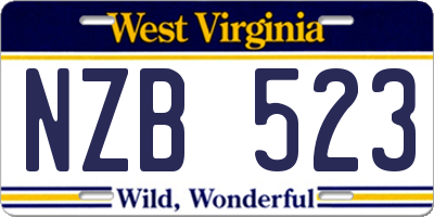 WV license plate NZB523