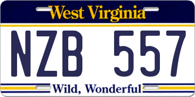WV license plate NZB557