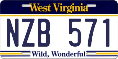 WV license plate NZB571