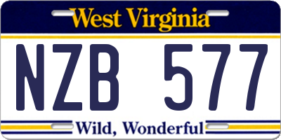 WV license plate NZB577
