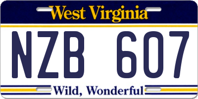 WV license plate NZB607