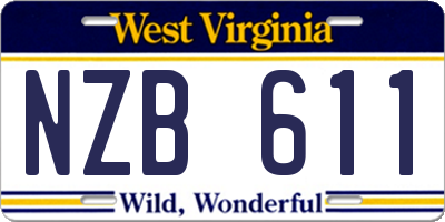 WV license plate NZB611