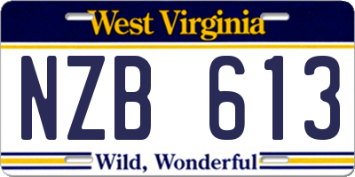 WV license plate NZB613