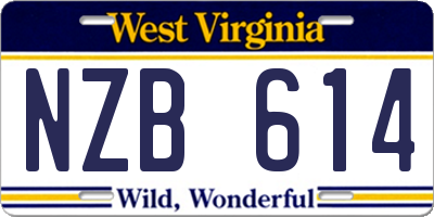 WV license plate NZB614
