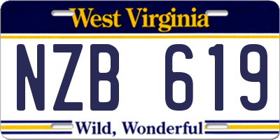 WV license plate NZB619
