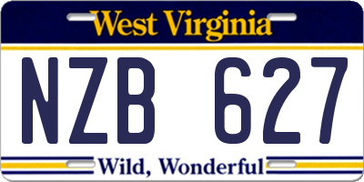 WV license plate NZB627
