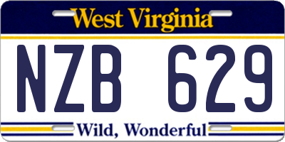 WV license plate NZB629
